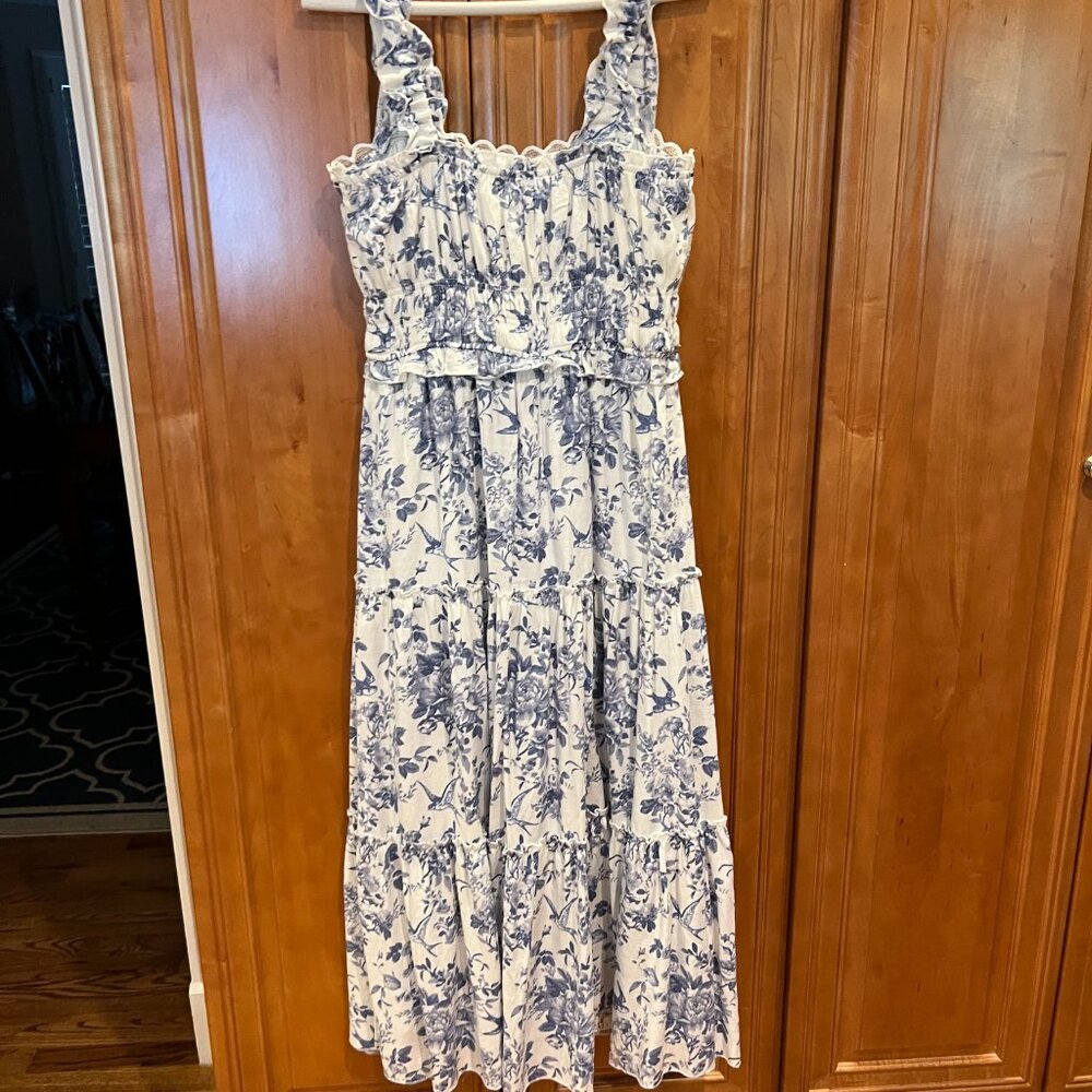 Francesca's Blue Floral Tiered Maxi Dress - Women - Picture 2 of 5